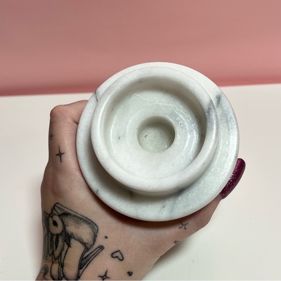 Vintage retro marble candlestick holder - Picture 2 of 5